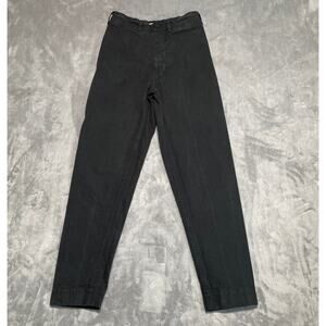 Jesse Kamm Pants Womens 4 Black High Rise Button Fly Organic Fine Cotton Canvas